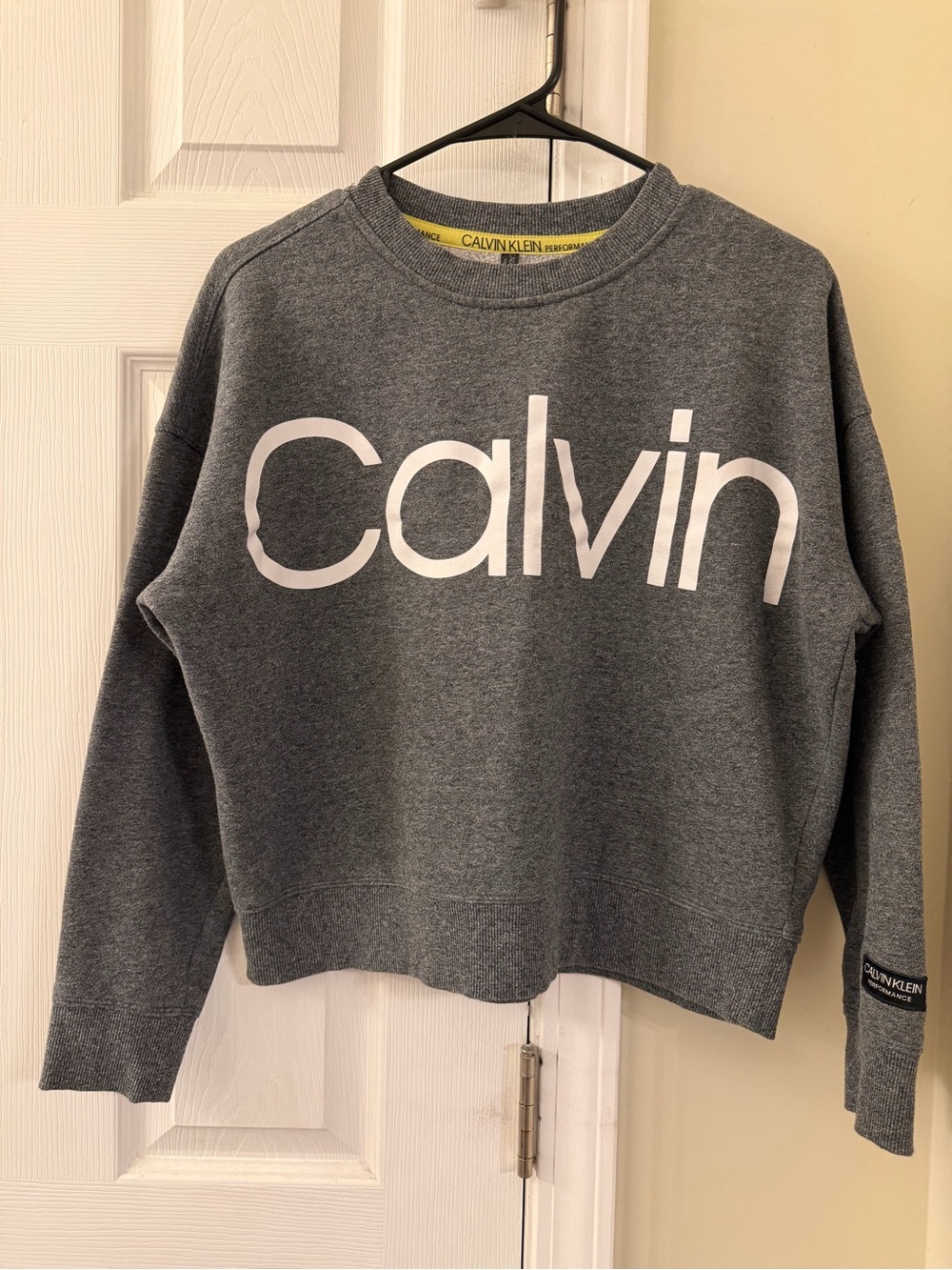 Calvin Klein Performance Gray Cropped Logo Sweatshirt
